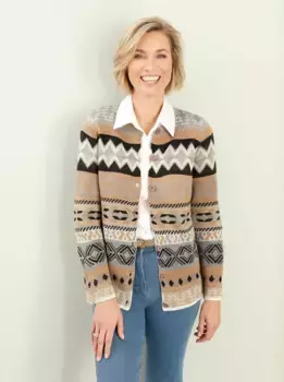 Жаккардовый кардиган Classic Basics, серый