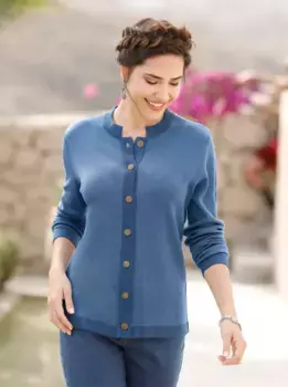 Жаккардовый кардиган Classic Basics, синий