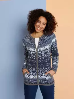 Жаккардовый кардиган Classic Basics, синий