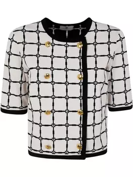 Жаккардовый кардиган Elisabetta Franchi, белый