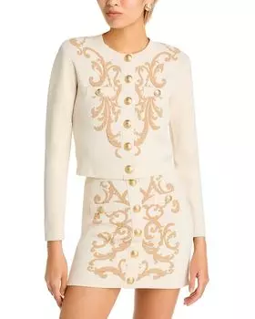 Жаккардовый кардиган Кота L'AGENCE, коричневый/бежевый