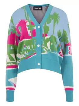 Жаккардовый кардиган Poolside Libertine, зеленый