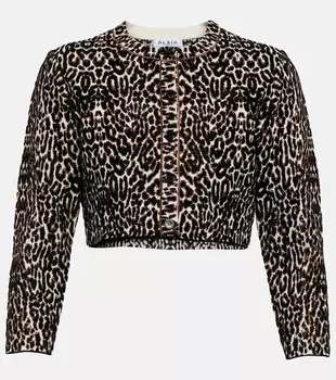 Жаккардовый кардиган с леопардовым принтом ALAA, разноцветный