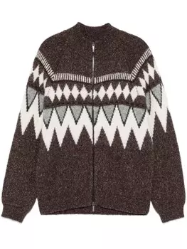 Жаккардовый кардиган с узором Peserico, коричневый