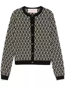 Жаккардовый кардиган Toute la V VALENTINO GARAVANI, черный