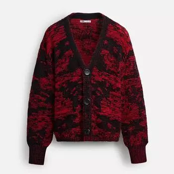 Жаккардовый кардиган Zara Limited Edition, красный