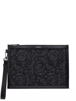 Жаккардовый клатч Versace Barocco, черный
