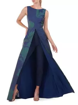 Жаккардовый комбинезон Lorena Magnolia Walk-Thru Kay Unger, синий