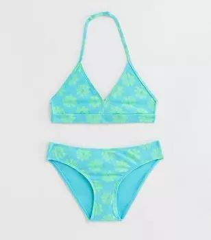 Жаккардовый комплект бикини с треугольными чашками для девочек Daisy New Look, синий