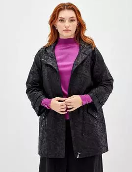 Жаккардовый короткий тренч черный KYR