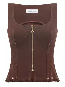 Жаккардовый корсетный топ Marine Serre, коричневый