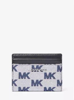 Жаккардовый кошелек с логотипом Cooper, складывающийся в два сложения Michael Kors, синий