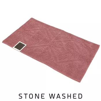 Жаккардовый ковер из чистого хлопка с каменной стиркой - Альгеро Daunex, ржавчина, 60х120см