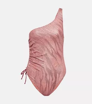 Жаккардовый купальник на одно плечо Missoni, розовый