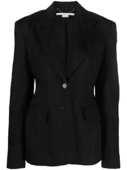 Жаккардовый однобортный блейзер STELLA MCCARTNEY, черный