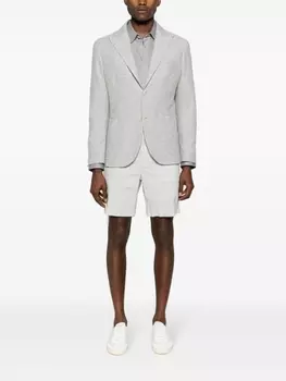 Жаккардовый однобортный пиджак Barba, зеленый