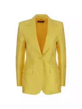 Жаккардовый однобортный жакет Dolce&Gabbana, жёлтый