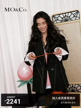 Жаккардовый пиджак Moco повседневный, черный