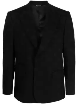 Жаккардовый пиджак с логотипом DG DOLCE & GABBANA, черный