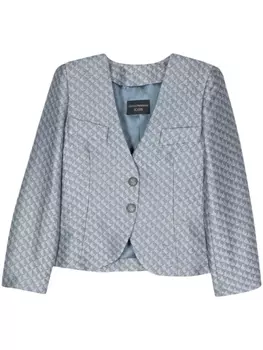 Жаккардовый пиджак с узором Emporio Armani, синий
