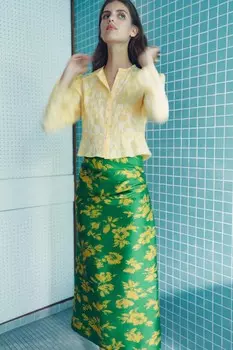 Жаккардовый пиджак ZARA, желтый