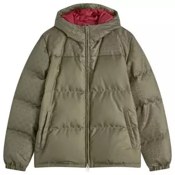 Жаккардовый пуховик gg Gucci, зеленый