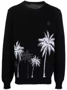 Жаккардовый пуловер Hawaii Philipp Plein, черный