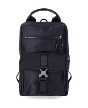 Жаккардовый рюкзак на одно плечо Marine he с логотипом Emporio Armani, синий