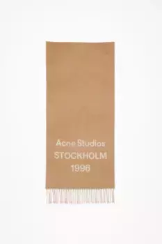 Жаккардовый шарф с логотипом Acne Studios, Camel/ecru