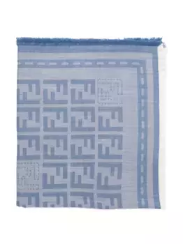 Жаккардовый шарф с узором FENDI, синий