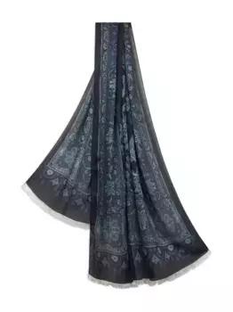 Жаккардовый шарф с узором пейсли ETRO, синий