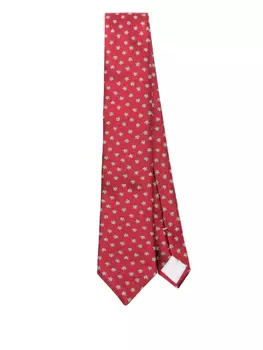 Жаккардовый шелковый галстук Giorgio Armani, красный