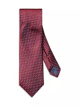 Жаккардовый шелковый галстук с геометрическим рисунком Eton, красный
