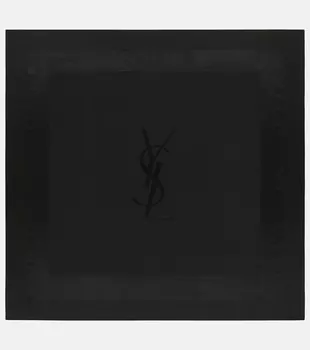 Жаккардовый шелковый шарф Saint Laurent, черный