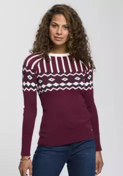 Жаккардовый свитер AJC с норвежским узором в разных цветовых вариациях, белый