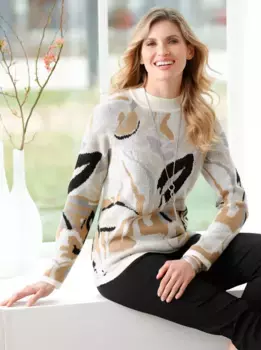 Жаккардовый свитер Classic Basics "Пуловер", цвет Champagner-Camel-Gemustert