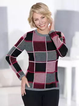 Жаккардовый свитер Classic Basics "Жаккардовый свитер", цвет Schwarz-Kirsche-Gemustert