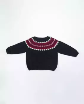 Жаккардовый свитер для мальчика с круглым вырезом Fina Ejerique, черный