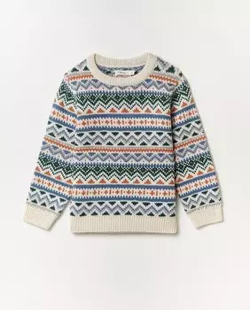 Жаккардовый свитер для мальчика Sfera, мультиколор