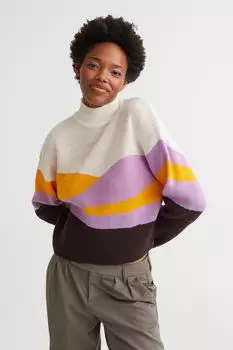 Жаккардовый свитер H&amp;M, белый/пейзаж