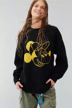 Жаккардовый свитер H&amp;M, черный/микки маус