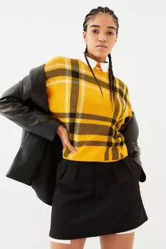 Жаккардовый свитер H&amp;M, горчично-желтая/проверено