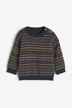 Жаккардовый свитер H&M, синий