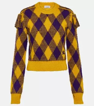 Жаккардовый свитер из шерсти с узором аргайл Burberry, мультиколор