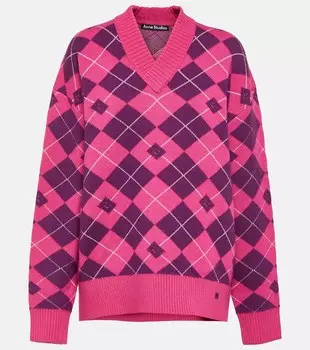 Жаккардовый свитер из смесовой шерсти Acne Studios, мультиколор