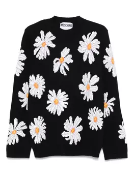 Жаккардовый свитер Moschino, черный