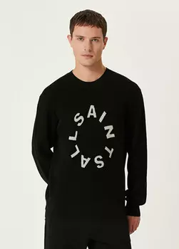 Жаккардовый свитер Patra с логотипом из органического хлопка Allsaints, черный