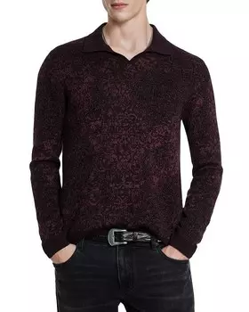 Жаккардовый свитер прямого кроя John Varvatos Oliver Жаккардовый, фиолетовый