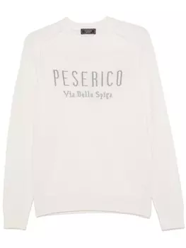 Жаккардовый свитер с логотипом Peserico, серый