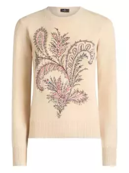 Жаккардовый свитер с узором пейсли ETRO, нейтральный